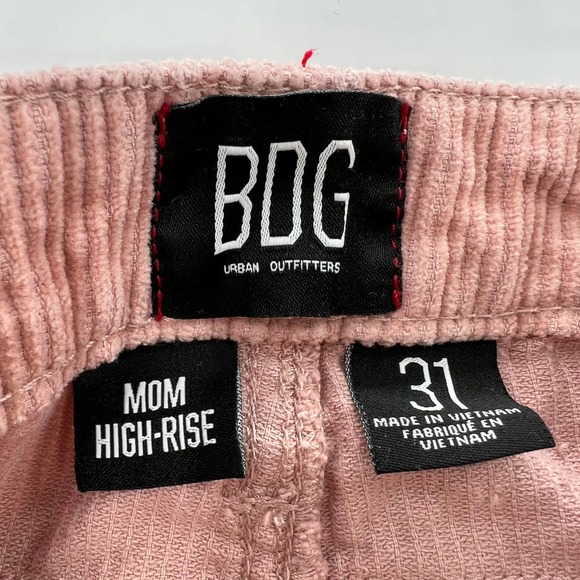 BDG Urban Outfitters Pale Pink Corduroy Mom High Rise Pants Size 31 - Picture 4 of 6
